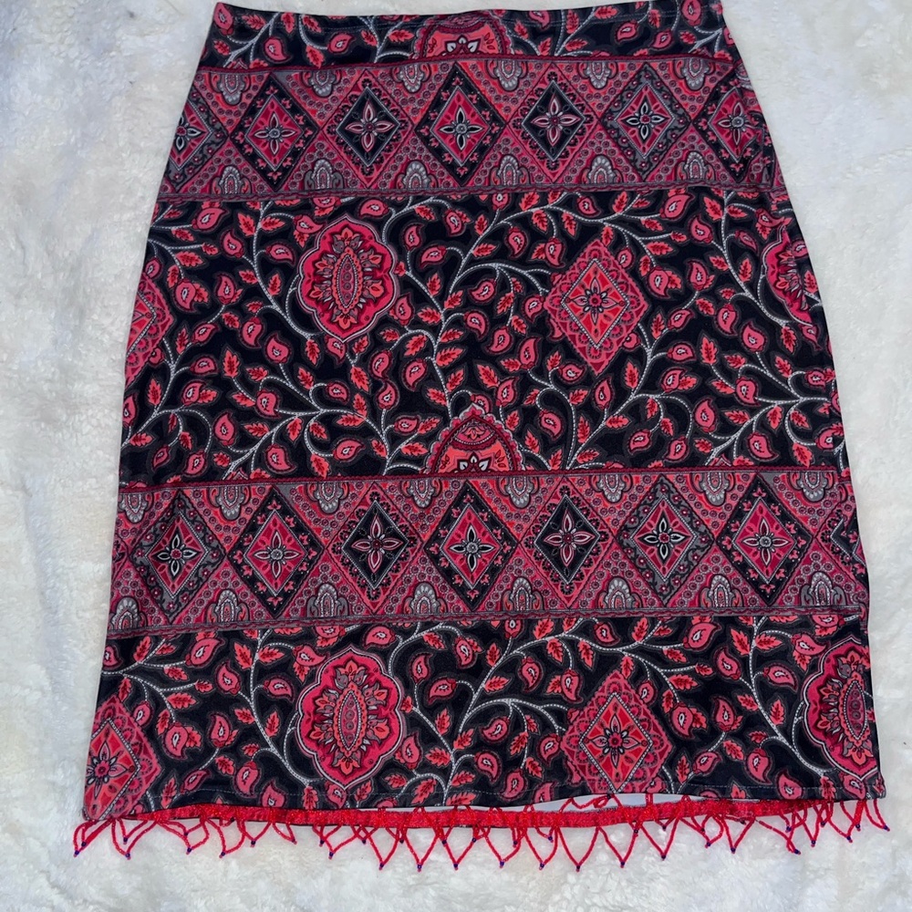 Vintage LA Movers Beaded Midi Skirt Large